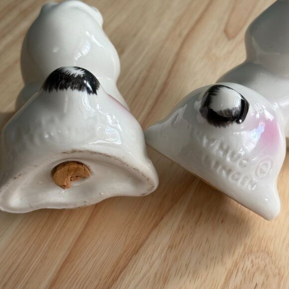 Vintage 1950's Van Tellingen Bunny Hugging Salt Pepper Shakers Set Retro Kitsch - Picture 8 of 10